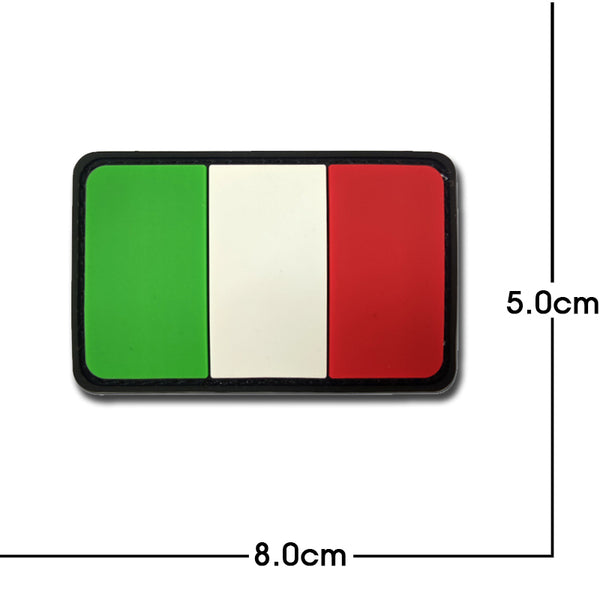 Italy Flag PVC Rubber Velcro Patch