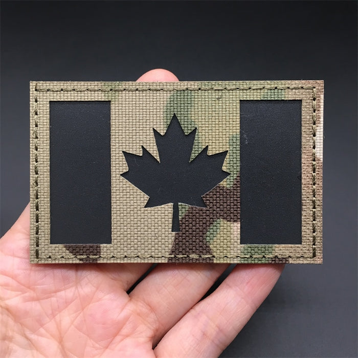 Military Tactical 'Canada Flag | Reflective' Embroidered Velcro Patch