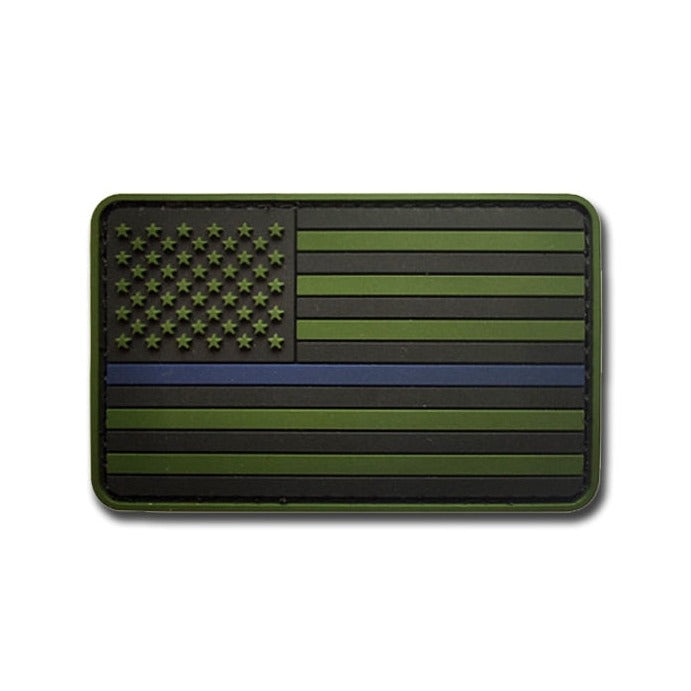 American Flag 'Blue Line | 1.0' PVC Rubber Velcro Patch