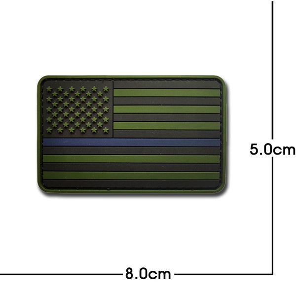 American Flag 'Blue Line | 1.0' PVC Rubber Velcro Patch