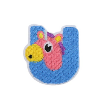 Cute Animal 'Letter U | Unicorn' Embroidered Patch