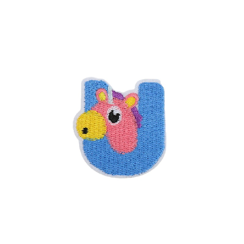 Cute Animal 'Letter U | Unicorn' Embroidered Patch