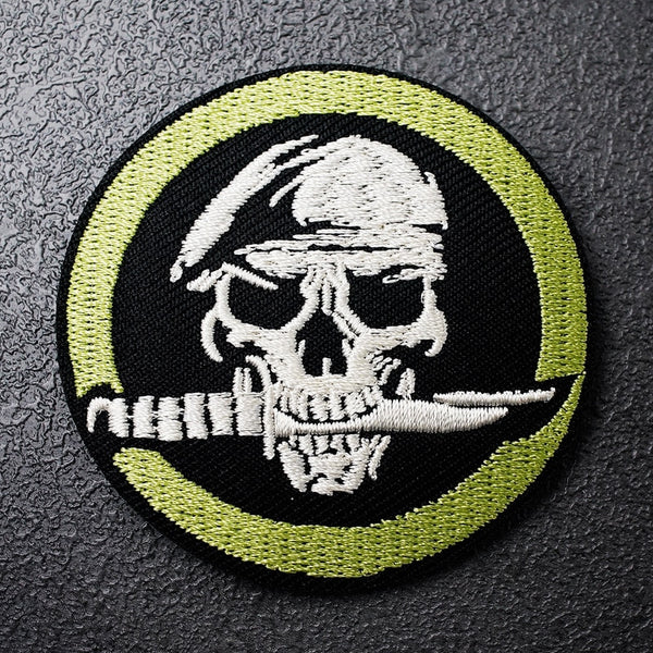 Pirate Skull 'Knife In Mouth' Embroidered Patch