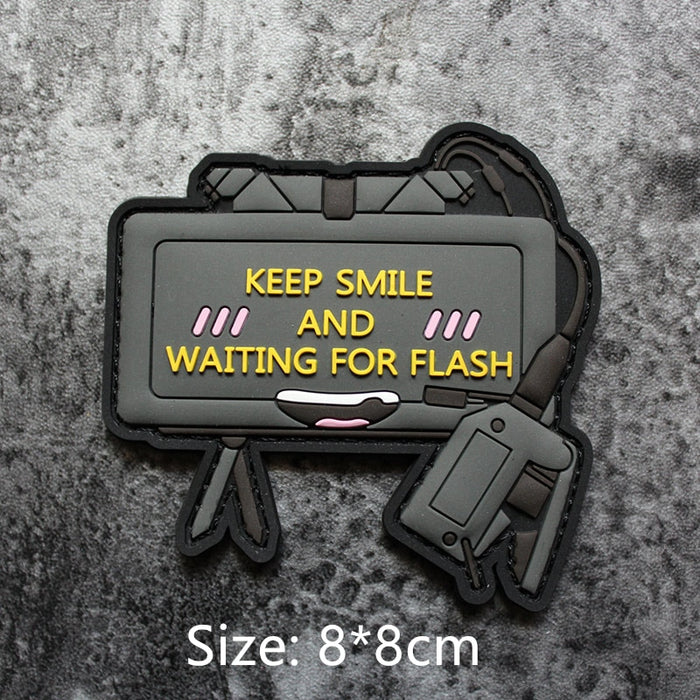 Claymore 'Keep Smile And Waiting For Flash' PVC Rubber Velcro Patch