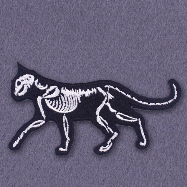 Cat 'Skeleton' Embroidered Patch