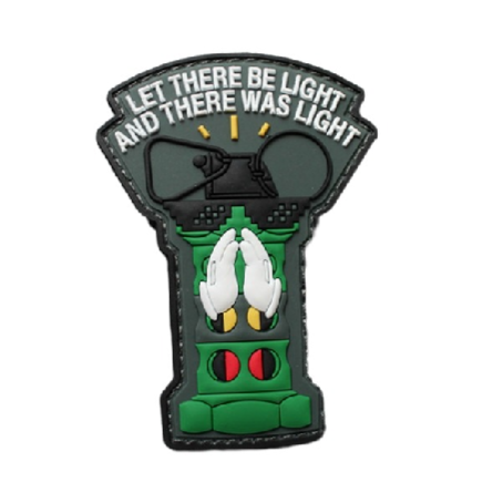 Flashlight 'Let There Be Light And There Was Light' PVC Rubber Velcro Patch