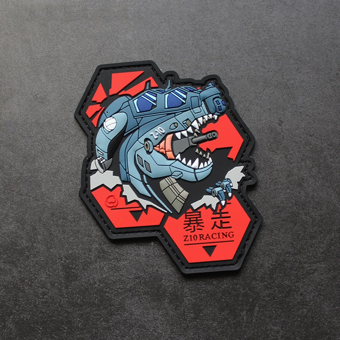 Long Racing Pvc Patch Military Tactical 'Z10 Racing | Armed Helicopter' PVC Rubber Velcro Pa ...