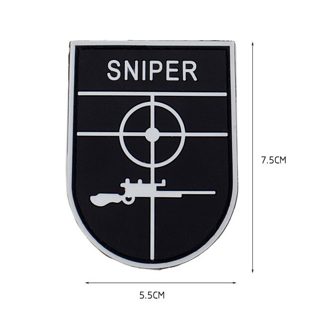 Military Tactical 'Sniper | Crosshair Target And Gun' PVC Rubber Velcro Patch