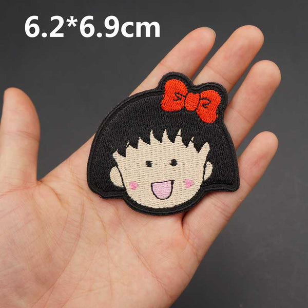 Chibi Maruko-chan 'Momoko Sakura | Red Bow | Head' Embroidered Patch