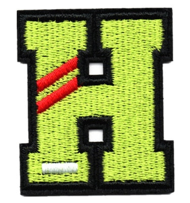 Letter H 'Red Stripes' Embroidered Velcro Patch