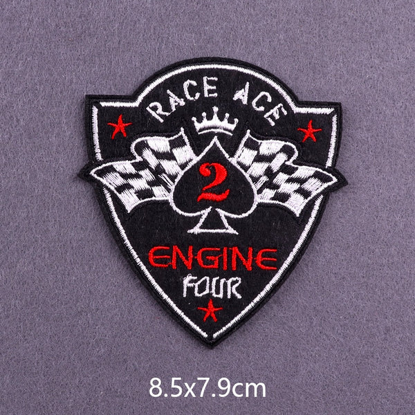 Racing Flags 'Race Ace 2 Engine Four' Embroidered Patch