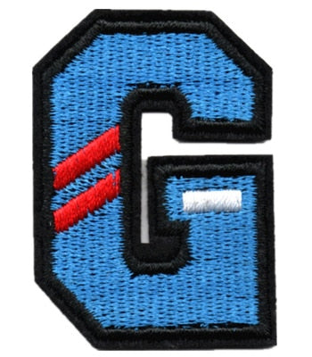 Letter G 'Red Stripes' Embroidered Velcro Patch