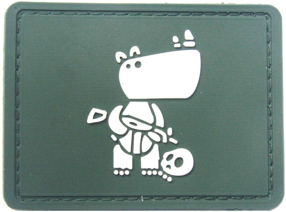 Cool 'Tactical Rhinoceros And Mini Skull | 1.0' PVC Rubber Velcro Patch