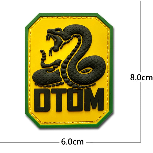 DTOM 'Angry Snake | Don't Tread On Me | 4.0' PVC Rubber Velcro Patch