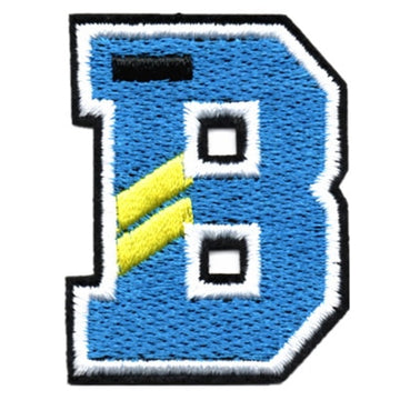 Letter B 'Yellow Stripes' Embroidered Velcro Patch