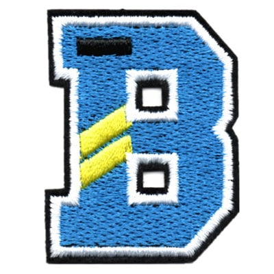 Letter B 'Yellow Stripes' Embroidered Velcro Patch