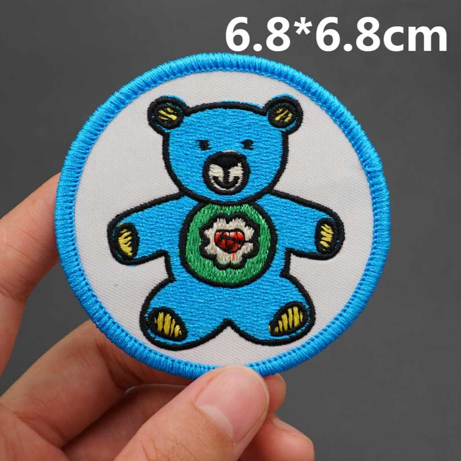 Cute 'Blue Teddy Bear' Embroidered Patch