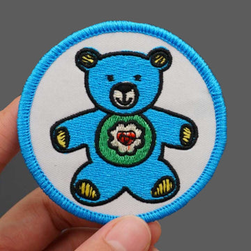 Cute 'Blue Teddy Bear' Embroidered Patch