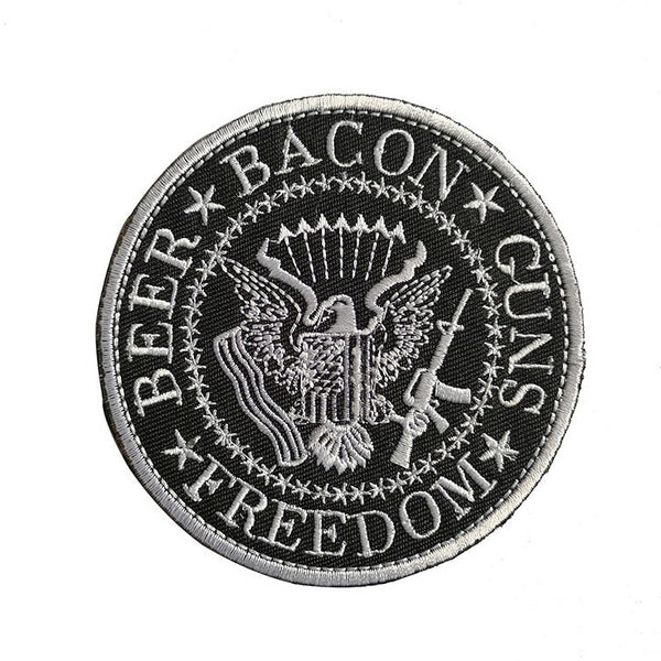 Beer Bacon Guns Freedom 'Tactical Gun | Logo' Embroidered Velcro Patch