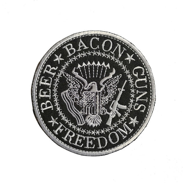 Beer Bacon Guns Freedom 'Tactical Gun | Logo' Embroidered Velcro Patch