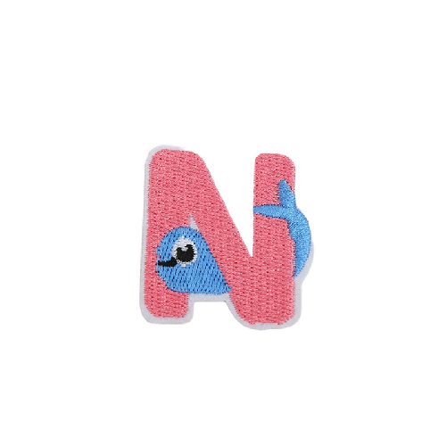 Cute Animal 'Letter N | Narwhal' Embroidered Patch