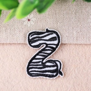 Cute Letter Z 'Zebra' Embroidered Patch