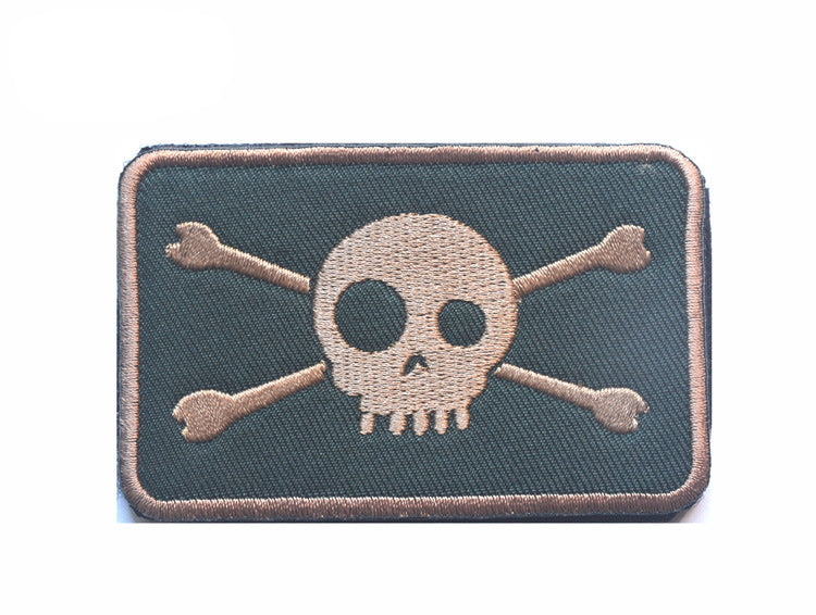 Skull 'Death Skull And Crossbones' Embroidered Velcro Patch