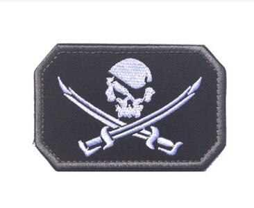 Pirate 'Skull | Left Eyepatch' Embroidered Velcro Patch
