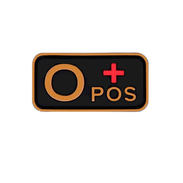 Blood Type 'O Positive' PVC Rubber Velcro Patch