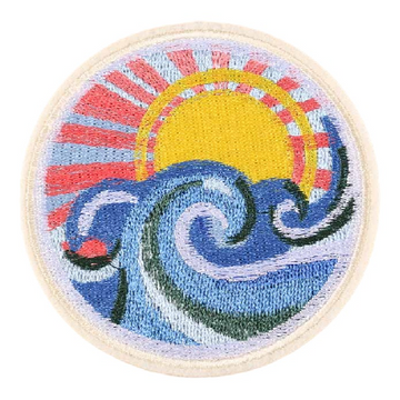 Sunset 'Sea Waves' Embroidered Patch