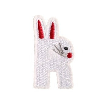 Letter R 'Rabbit' Embroidered Patch