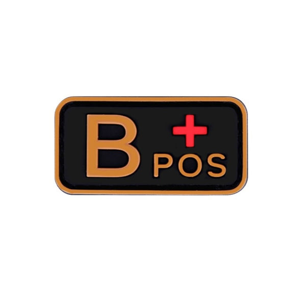 Blood Type 'B Positive' PVC Rubber Velcro Patch