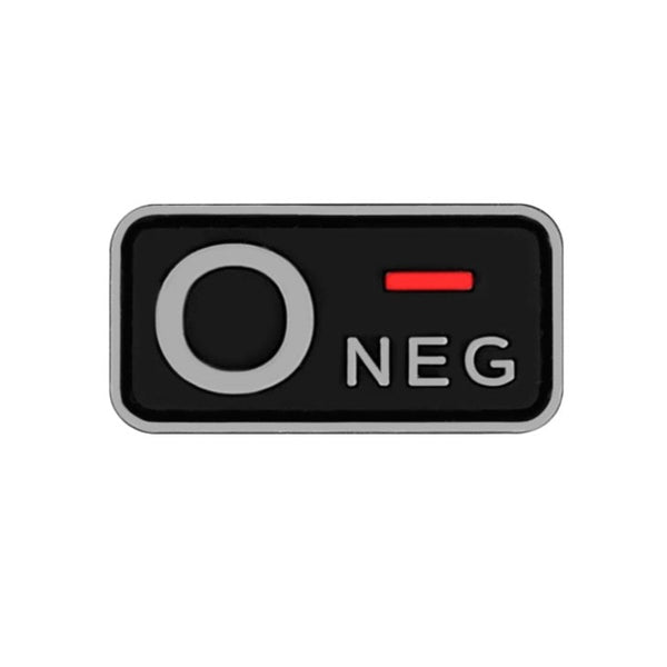 Blood Type 'O Negative' PVC Rubber Velcro Patch