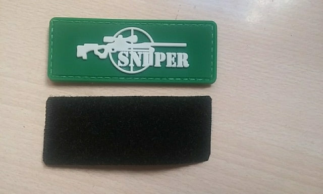 Military Tactical 'Sniper | Rifle Scope Gun' PVC Rubber Velcro Patch ...