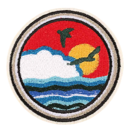 Sunset 'Beach Sea | Birds' Embroidered Patch