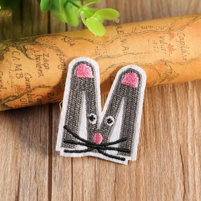 Letter M 'Mouse' Embroidered Patch
