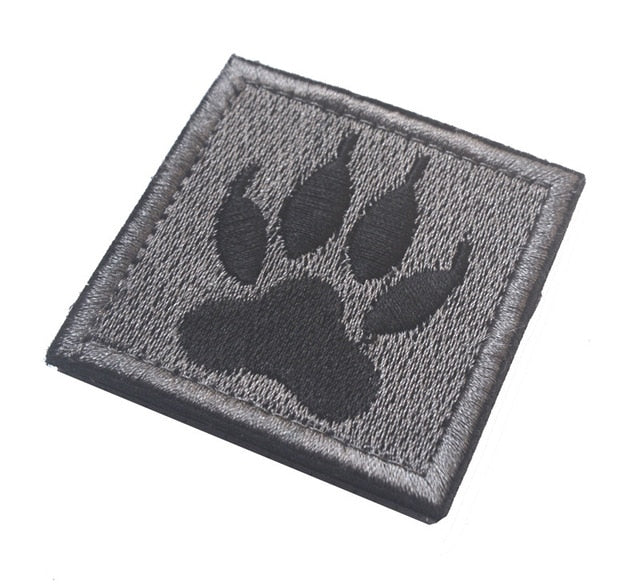 Service Dog 'Dog Footprints' Embroidered Velcro Patch