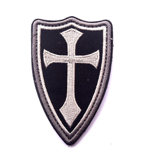 Military Tactical 'Knights Templar Cross' Embroidered Velcro Patch