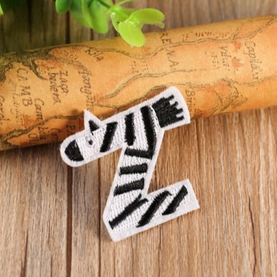 Letter Z 'Zebra' Embroidered Patch