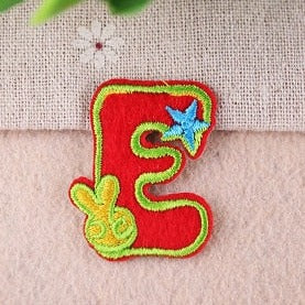 Cute Letter E 'Easter Bunny' Embroidered Patch