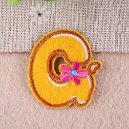 Cute Letter G 'Growing Flower' Embroidered Patch