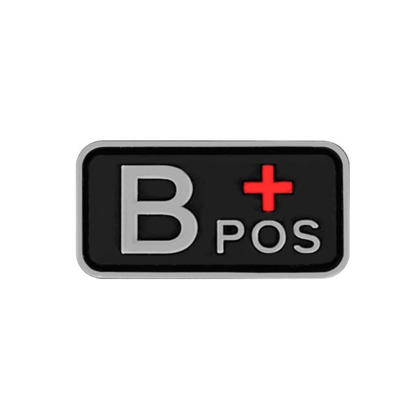 Blood Type 'B Positive' PVC Rubber Velcro Patch