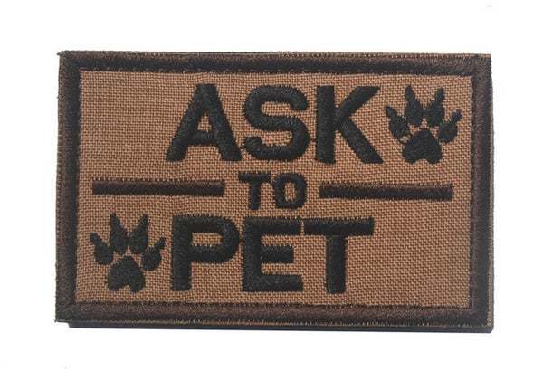 Service Dog 'Ask To Pet' Embroidered Velcro Patch