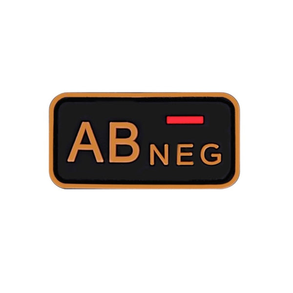 Blood Type 'AB Negative' PVC Rubber Velcro Patch