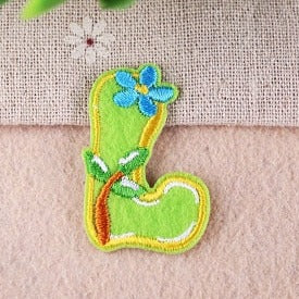 Cute Letter L 'Leaves' Embroidered Patch