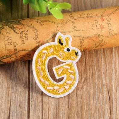 Letter G 'Giraffe' Embroidered Patch