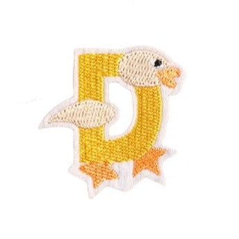 Letter D 'Duck' Embroidered Patch