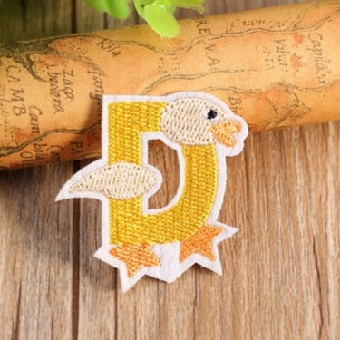Letter D 'Duck' Embroidered Patch