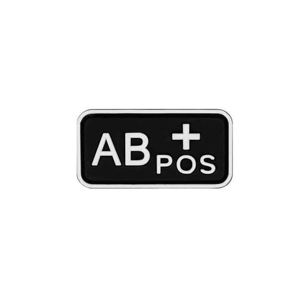 Blood Type 'AB Positive' PVC Rubber Velcro Patch