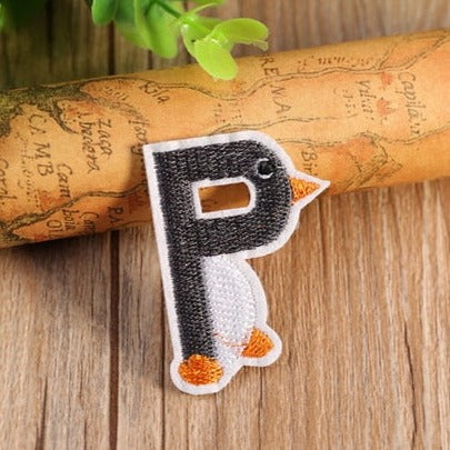 Letter P 'Penguin' Embroidered Patch